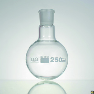 Pallone a fondo tondo con giunto smerigliato standard, vetro borosilicato 3,3
