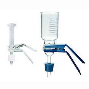 Supporto per membrana, in vetro, per filtrazione sotto vuoto, diam. membrana 25 mm, cap. 25 ml