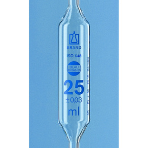 Pipetas aforadas, clase AS, AR-Glass<sup>®</sup>, 1 aforo, graduación en azul