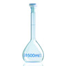 Fiole jaugée en verre boro 3.3, classe A, graduations bleues Fiole jaugée en verre boro 3.3, classe A, graduations bleues
